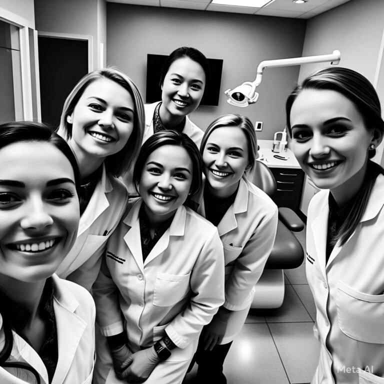 A team of dental professionals, ready for the dental procedure.